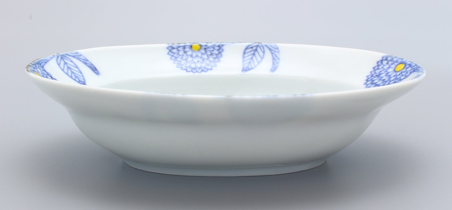 Amazon｜波佐見焼 勲山窯 ダリア 楕円鉢 (小) 青 14-005｜飯碗