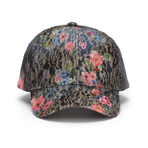 Gorra de béisbol con flores para mujer con visera de encaje miniatura 2
