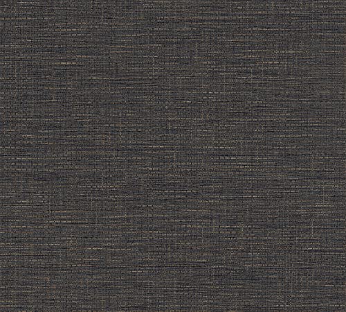 Livingwalls Carta Da Parati In Tessuto Non Tessuto, Struttura Bast, Colore: Nero/Marrone, 38527-2 - 2