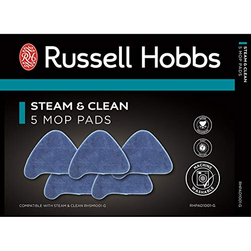 Russell Hobbs Replacement Steam Mop Pads for RHSM1001-G Steam & Clean Mop, Pack of 5, RHPAD1001-G