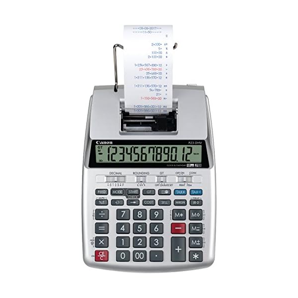 Canon P23-DHV-3 Printing Calculator with Double Check Function, Tax Calculation and Currency Conversion