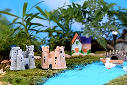 Mini-Schloss Deko Für Mooslandschaften – Süßes Rundes Schloss-Ornament, 4 Cm Hoch, Aus Kunstharz