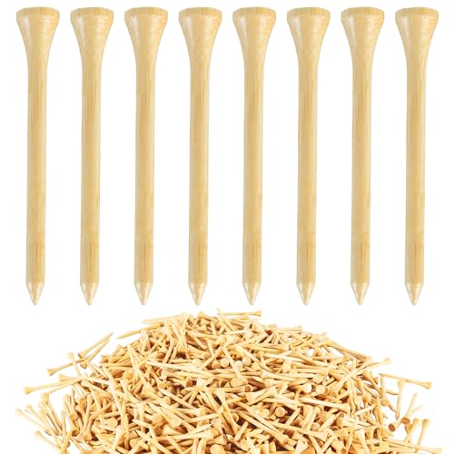 Dupdmkin Bamboo Golf Tees 1000 Pcs, 3-1/4'(83Mm) Eco-Friendly Bamboo Golf Tees Bulk, Stronger Than Wood Tees, Reduce Friction &Amp; Side Spin