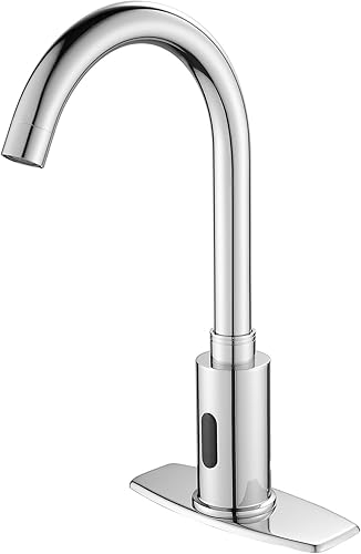 Grifo automático para fregadero de baño sin contacto, sensor de movimiento, grifo manos libres para cocina comercial con placa de cubierta de