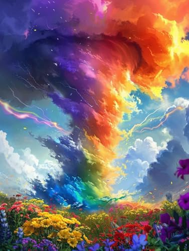 Peinture par numéro adulte et enfant 60x80cm Tornade avec pinceaux