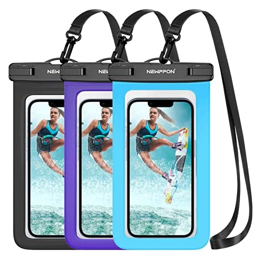 Newppon Waterproof Cellphone Pouch Holder :(2-Pack) IPX8 Universal Dry Bag for iPhone 12 11 Pro Max Xs XR X 8 7 6S Plus Samsung Galaxy S10 S9+ S8+ Note 8 6 5 Pixel 3 XL LG up to 7.5" with Slim Case