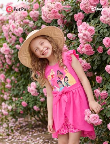 Image of Disney Princess Frozen Elsa Minnie Mouse Stitch Toddler Girl Romper With Skirt Overlay Summer Jumpsuit with Bow 2-6 Years
