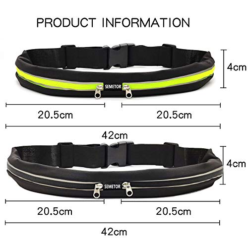 2Pack Sports Running Belt, Dual Pouch Expandable Sweatproof Reflective Waist Pack, Fitness Workout Running Phone Holder, Perfect for Gym, Workouts, Marathon, Exercise, Cycling, Walking, Casual, Hiking - Thumbnail 3