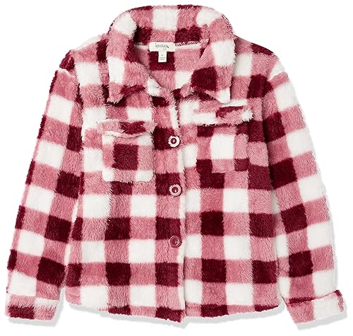 Image of Speechless Girls' Checkered Sherpa Button Down Sweater