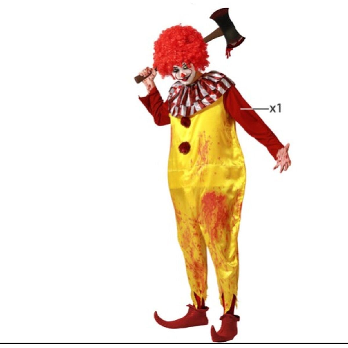 Atosa costume clown yellow halloween mens adult xs