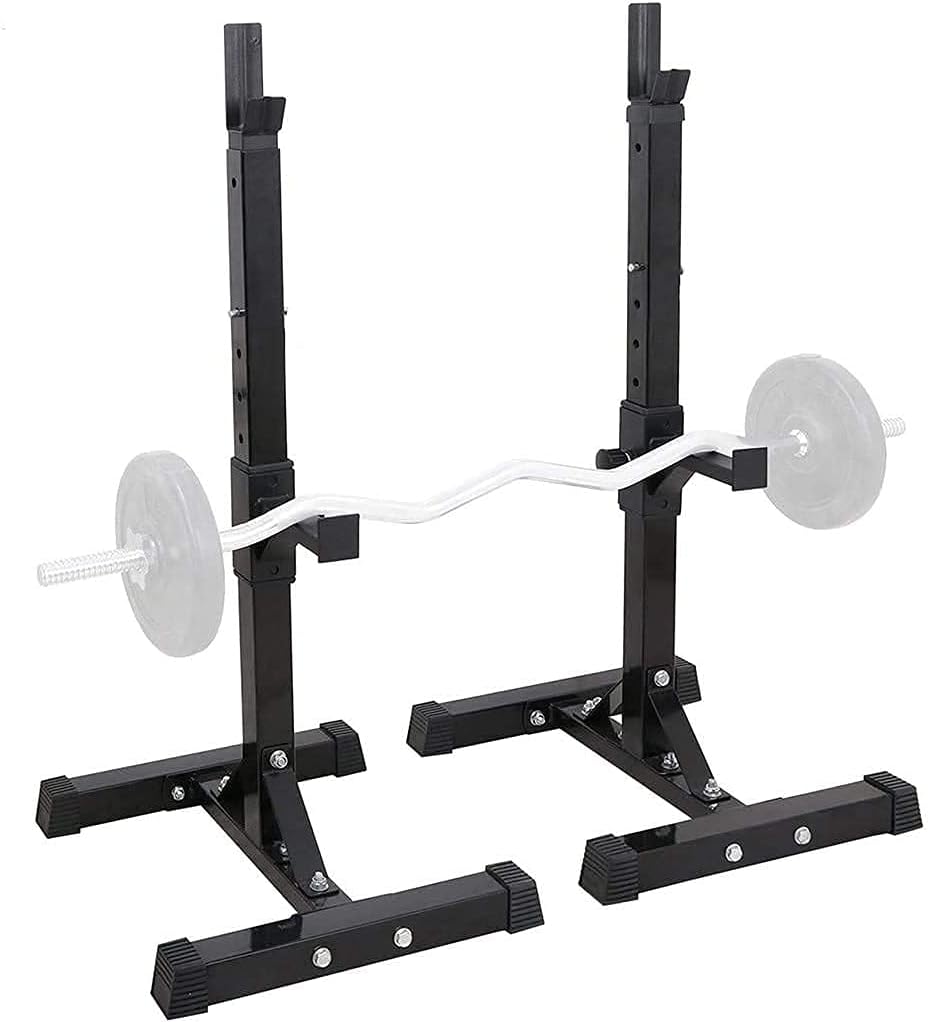 Multifunctional fitness chair dumbbell bench Adjustable Squat Rack Stand, Heavy-Duty Multi-Function Barbell Rack, Strength Training Workout, Free Bench Press, Weight Lifting, w/Dipping Station