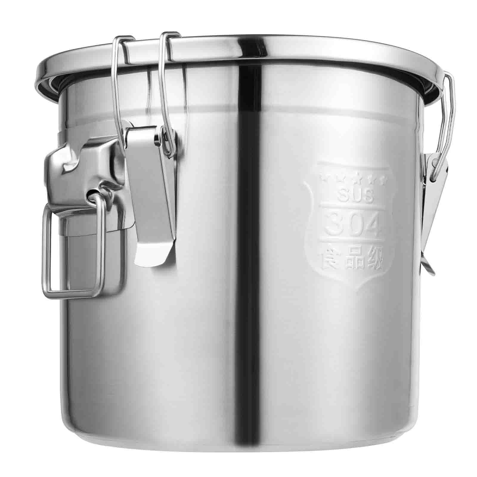 Recipientes de acero inoxidable para almacenamiento de cocina, cubos sellados con tapa, ideales para almacenar arroz, harina, cereales, estilo industrial moderno, opciones de 6L/12L