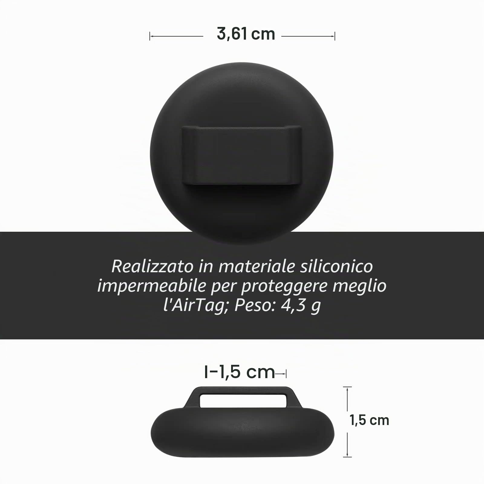 Collare con Fibbia di Sicurezza per Gattini e Cani di Piccola Taglia, Airtag GPS non Incluso,Ferroso