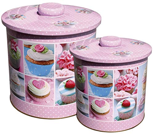 Preisvergleich Produktbild Keksdose Cupcake - 2-teilig, rosa