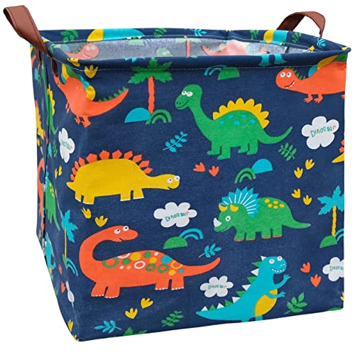 Asketam Square Canvas Collapsible Fabric Baby Toy Box Storage Bin Bedroom Decor Closet Kids Laundry Baskets Toy Organizer,Shelf Basket Nursery Storage,Gift Baskets (Color Dinosaur) #TOP15
