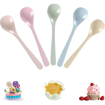 Eierl ffel Kunststoff 5 St ck Eierl ffel Plastik Wiederverwendbarer Plastikl ffel Klein Suppenl ffel Bruchfester Bunte f r die K che Geeignet f r Marmelade Joghurt Kaffee
