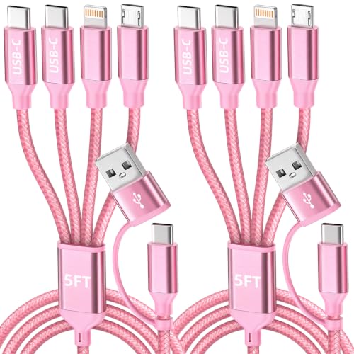 Image of 4 in 2 Multi Charging Cable, USBA /C Charging Cords for Multiple Devices
