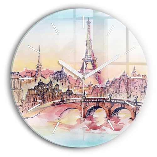 Horloge en verre 30 cm Wallfluent pour salon moderne - 2