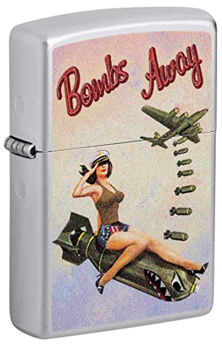 Encendedor Zippo Bombs Away Satin Chrome miniatura 1