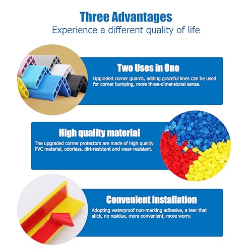 Image of Wall Corner Edge Protector 4 Pack,1.57x1.57x23.62x0.28 inch Soft Baby Proof Corner Guards for Sharp Edges, Self-Adhesive Corner Protectors for Home, Kindergarten,Thickness-7mm(0.28 in)