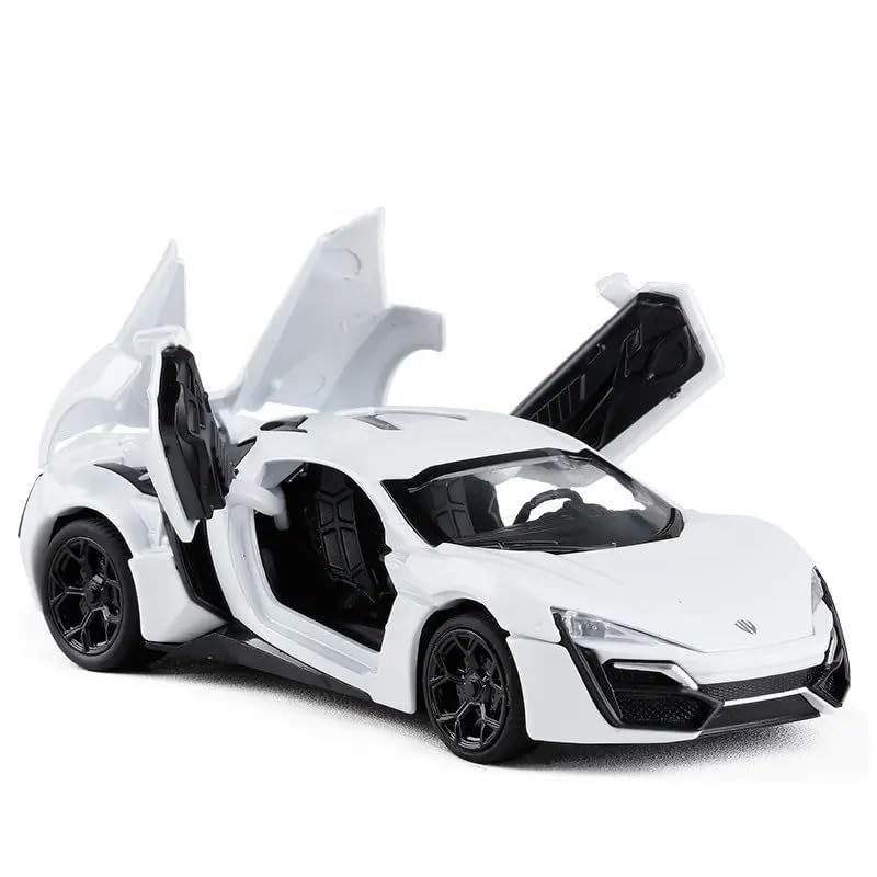 Image of Lykan Hyper Toy car Metal Die Cast Open Door Sports Car Toy for Boys with Light & Car Sound for Kids (White)