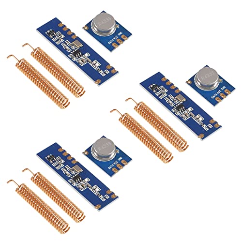 Alinan 3Sets 433MHz Ask STX882 SRX882 Wireless Remote Control Transmitter and Receiver Module Kit with Copper Spring Antenna
