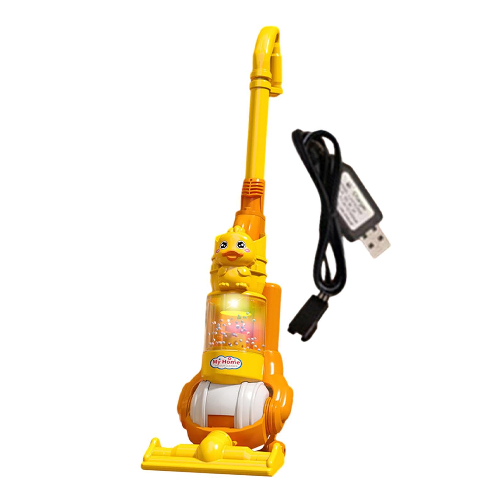 harayaa Aspirapolvere per Bambini con Luci Ed Effetti, Giocattolo Educativo Realistico con Pallina Che Scoppia, Ideale Come Regalo di Natale per Bambin, Anatra