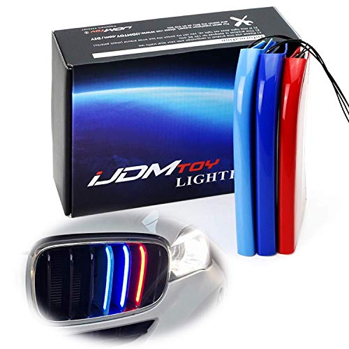 iJDMTOY LED Illuminated M-Color, LED Front Grille Insert Trims Compatible With 2014-18 BMW