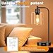 Set of 2 Industrial Touch Control Table Lamps with 2 USB Ports and AC Outlet - 3-Way Dimmable Black Bedside Lamps Nightstand Desk Lamps for Bedroom Living Room, Glass Shade & 2 LED Bulbs Included