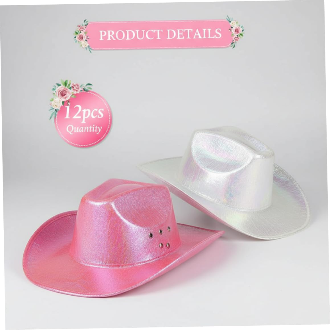 Cappelli da cowboy per feste, confezione da 12, fosforescenti.. | Design Glow-in-Dark, per gruppi di addio al nubilato, feste a tema western