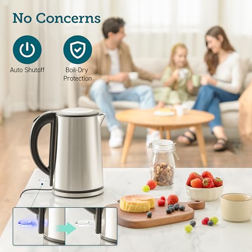 Image of Cosori Stainless Steel Electric Kettle, Plastic-Free Interior, 1.5L, Silver | Cool-Touch Double-Wall, Auto Shut-Off, Boil-Dry Protection, Tea Kettle, Hot Water Boiler, 1500W