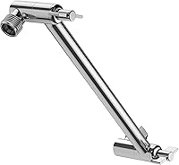 LORDEAR 11 Inch Adjustable Shower Head Extension Arm Chrome, Solid Stainless Steel Extender, Leak-Proof Brass Fittings, Universal 1/2 NPT Fit