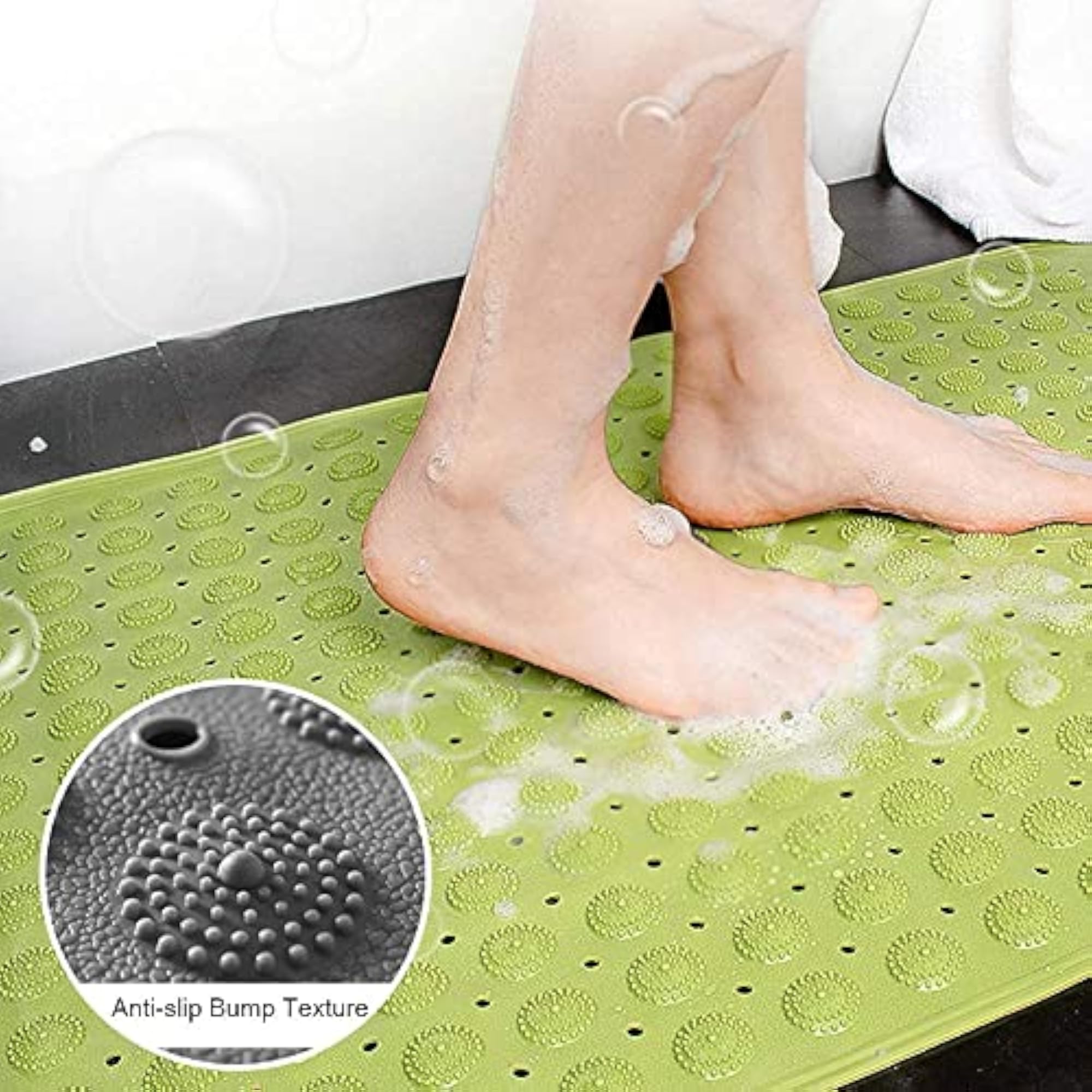 Extra Long Anti-Slip Bathtub Mat, Machine Washable