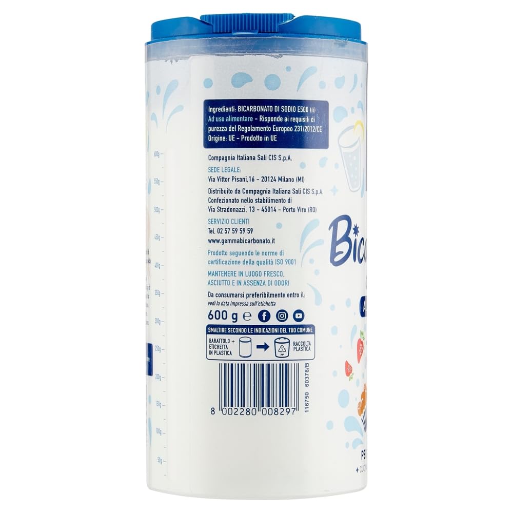 Italian Gourmet Bicarbonato di sodio Alimentare 12 x 600g Backnatron essbar