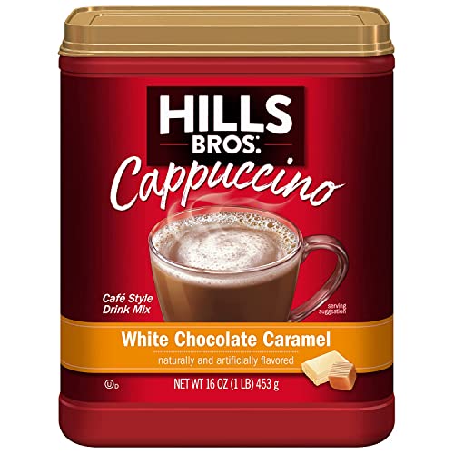 Hills-Bros-Instant-White-Chocolate-Caramel-Decadent-Cappuccino-Mix-Easy-to-Use-Enjoy-Coffeehouse-Flavor-from-Home-Frothy-16-Ounce-Pack-of-1
