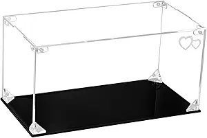 CHILLCASE Clear Acrylic Display Case with Meaningful Engraving Design,Self-Assembled Display Box,Dust-Proof Showcase for Action Figures Collectibles(Love,11.8×5.9×5.9 inch