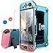 Produktbild Pakesi Case für Nintendo Switch, kompatibel mit Nintendo Switch Case und gehärtetem Glas-Displayschutz (360 ° Full Enclosure Protection) - Blau