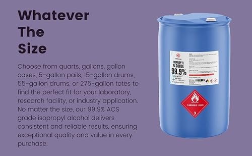 Isopropyl Alcohol 99.9% - Acs Reagent Grade - 1 Gallon - (4) 32 Fl Oz Bottles - High Purity Lab Grade Rubbing Alcohol - Made In America - Alliance Chemical #TOP4