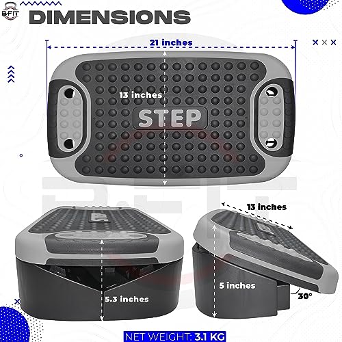 Image of B Fit Premium Quality Aerobic Steppers (53X33X13 CM-GREY)