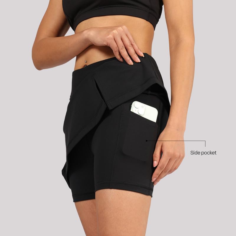 Image of BlissClub Ultimate Skorts | in-Built Shorts | Side Pocket | Side Slit at Hem | Invisible Back Pocket | CloudSoft TM Fabric