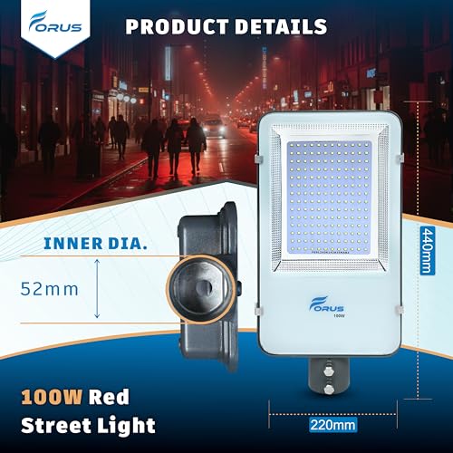 Image of Forus 100W Red Street Light Outdoor LED IP66 Waterproof Decorative Focus Lamp for Road Garden Events Security Terrace Landscape Pathway Building Festival Stage Party Celebration Lighting - 1 Pc