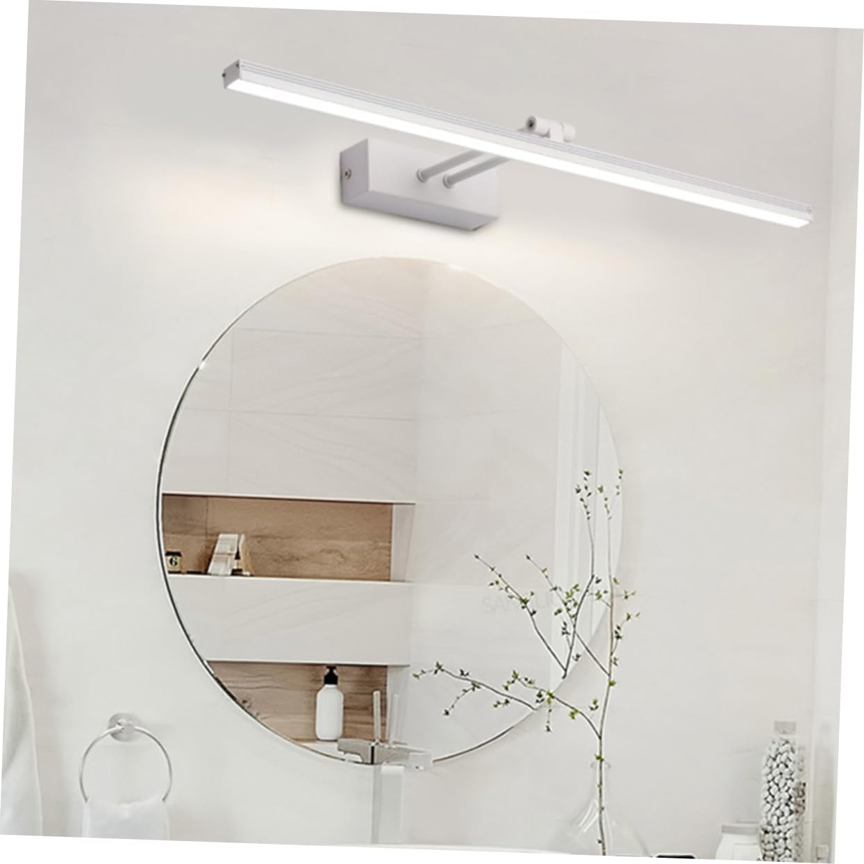 PartyKindom Lampada Specchio Bagno LED Bianca Contemporanea Applique Parete Luce Bagno LED Alluminio PC Non Dimmerabile
