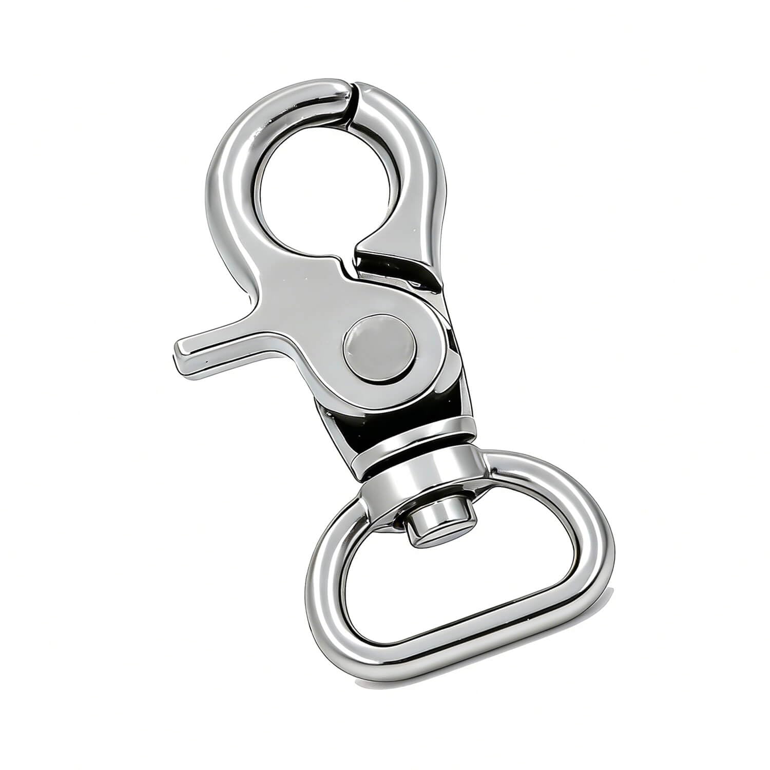 Wuuycoky Silver Y 0.8" Inner Diameter D Ring Pliers Buckle Lobster Clasps Swivel Snap Hooks Pack Of 10