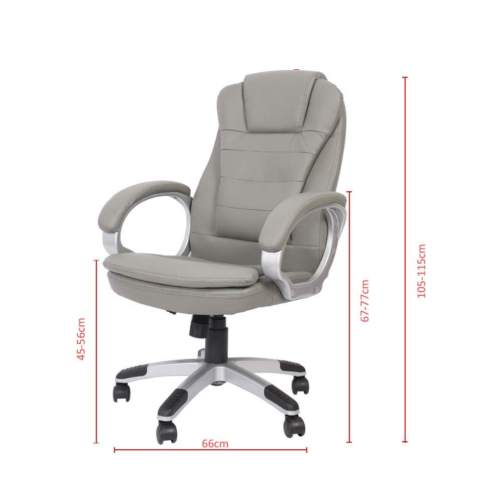 Mucola Bürostuhl mit Armlehne Chefsessel ergonomisch Gamingstuhl Rückenlehne mit integrierter Kopfstütze | 120 kg Belastbarkeit, höhenverstellbar | Schreibtischstuhl Bürostuhl Computerstuhl Drehstuhl