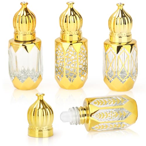 CHSEEO 4 Pcs Vintage Cristal Botellas Roll On, 6 ml Árabes...