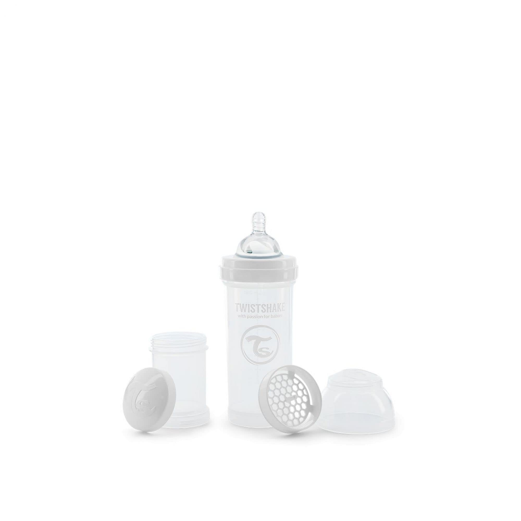 Twistshake Anti-Kolik Bebek Biberonu Beyaz 2+ Ay 260 ml