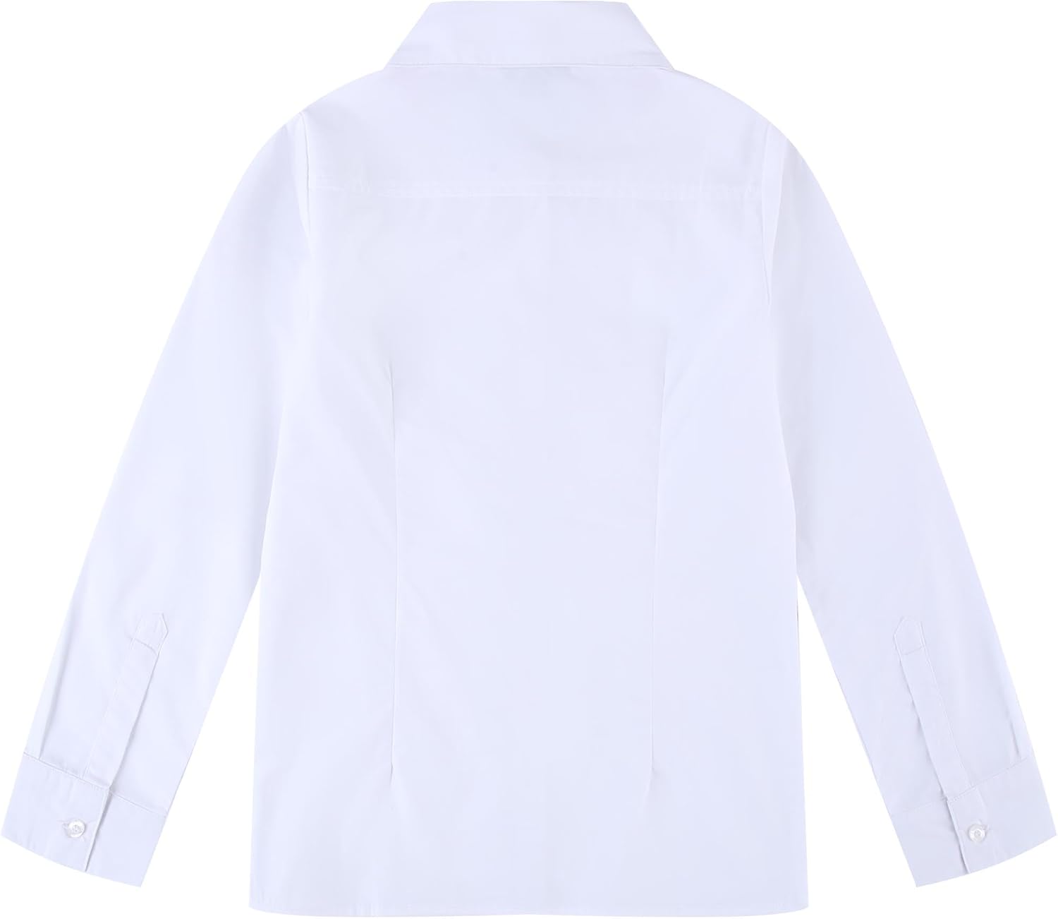 Bienzoe Girls Shirt Long Sleeve: White Button Up Kids School Uniform Cotton Oxford Collared Puff Dress Blouse - Image 2