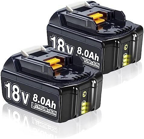 2 unidades 8.0 Ah / 8000 mAh BL1860B Li-Lon Batería de repuesto p...