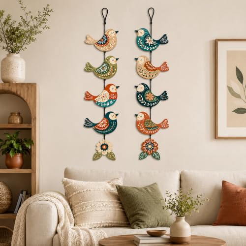 Image of Zesta Wooden Wall Hanging Decorative Items /Hanging Home Wall Decor Items /MDF Decoration Items for Home /Cute Wall Art For Living Room /Home Decor Items Living Room (Birds Toran 2)