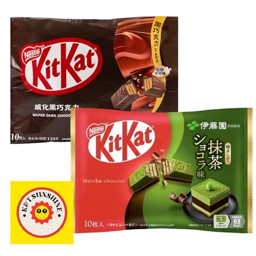 Kit Kat Dark Chocolate and Matcha Green Tea Flavors, 10 Pieces Each
